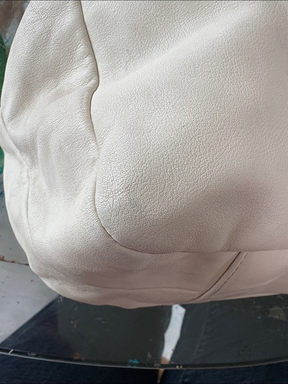 Coach Soho shoulder bag leather cream/Gold metallic trim 3 compartment F17219 - Picture 12 of 17